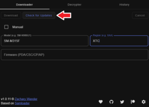 Samsung Check for update