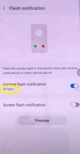 how to limit the camera flash notifications
