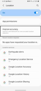 Disable Bluetooth scanning for location detection.