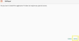 Reinstall the updated SO Player version using Downloader