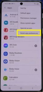 Reset app preference