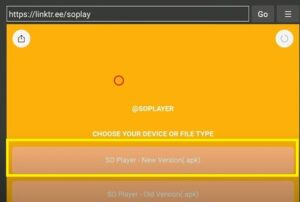 Reinstall the updated SO Player version using Downloader