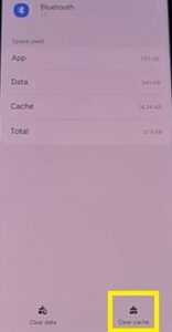 steps to clear the Bluetooth cache data