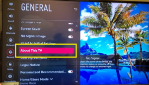 Scroll down/click About This TV