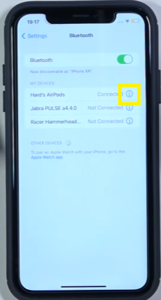Click the More Info button beside your AirPods