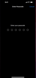 Enter your passcode.