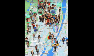 What is the purpose of Bitmojis on the Snap Map 